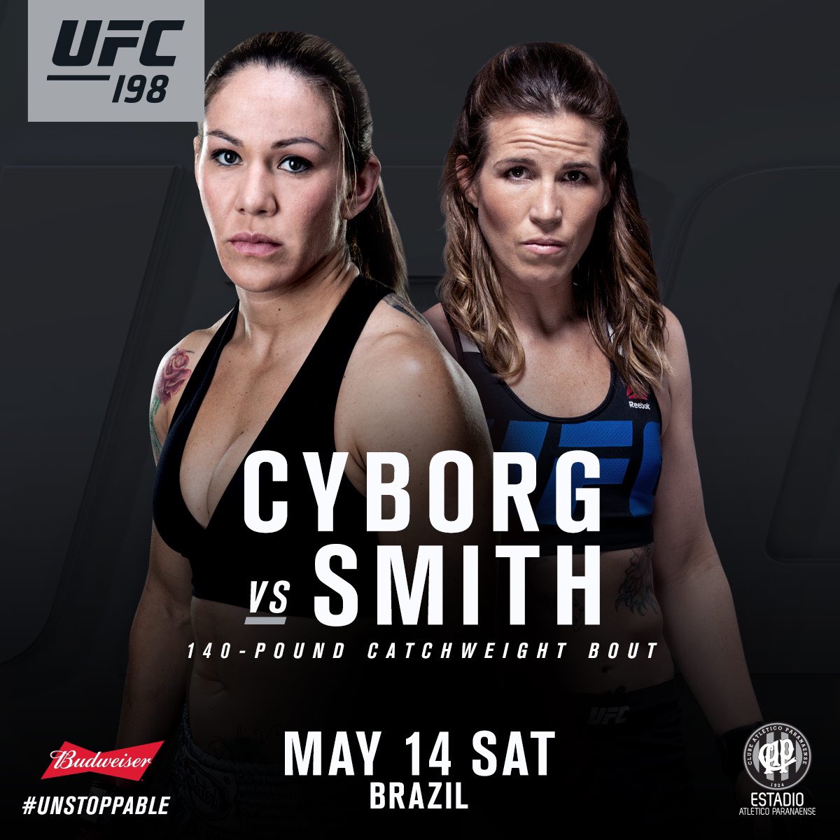 danawhite's tweet image. Cris Cyborg will make her UFC debut against Leslie Smith at #UFC198 in Brazil on May 14 at 140 catchweight