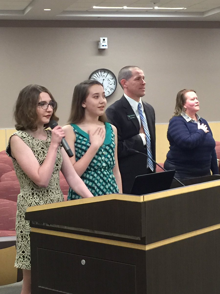 Carrollisd's tweet photo. Dawson Middle School students conducted Pledges and Moment of Silence before Trustees went into executive session. https://t.co/jmQI9jwi68