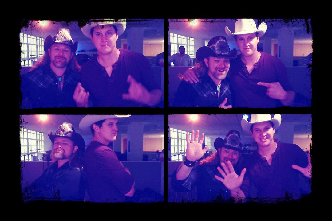 TouchTunes's tweet photo. .@JonPardi and #TerryLeePalmer strike a pose with #TouchTunes PhotoBooth. We're "Head Over Boots" for these two! https://t.co/dZ1XrkL8SZ