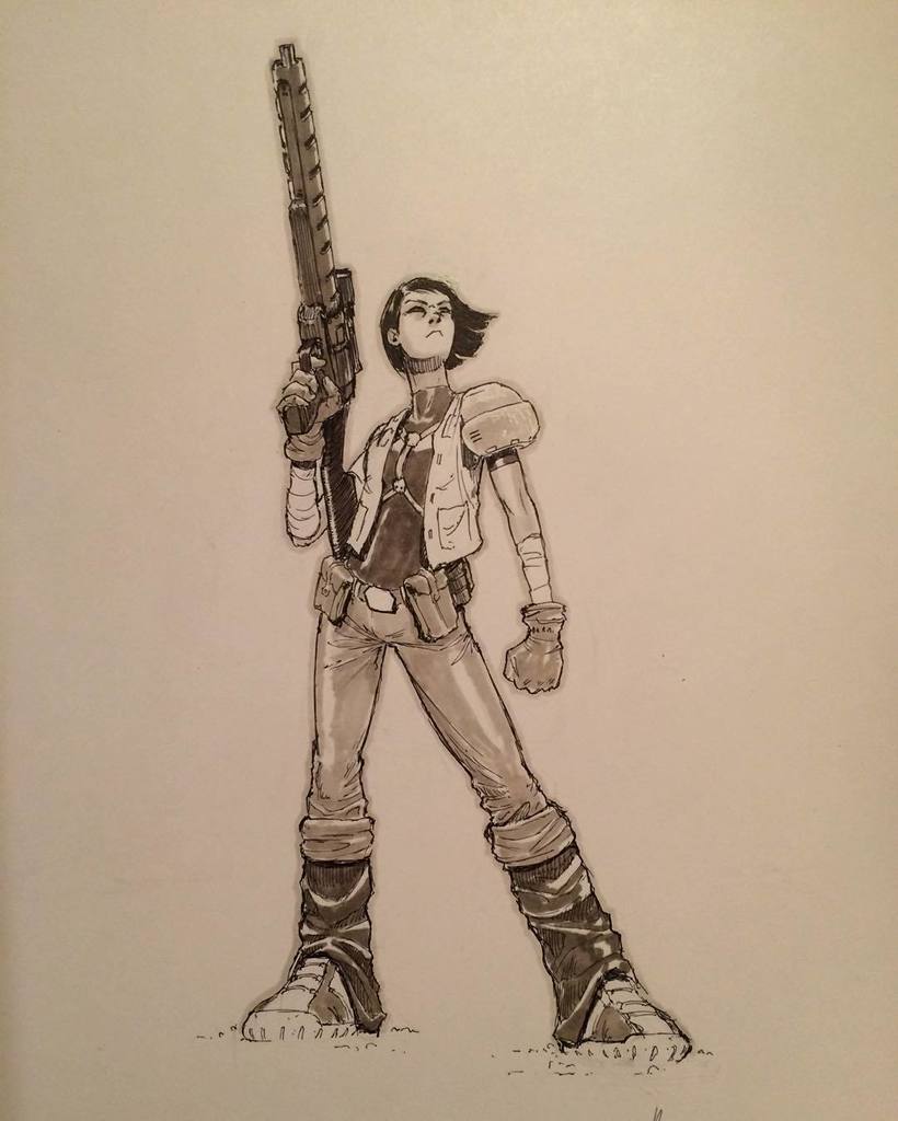 cherrysheriff's tweet photo. Girl. Gun. #sketch #copicmarkers #ink https://t.co/4awdtrQ8VT https://t.co/TTI1KWq4Rb