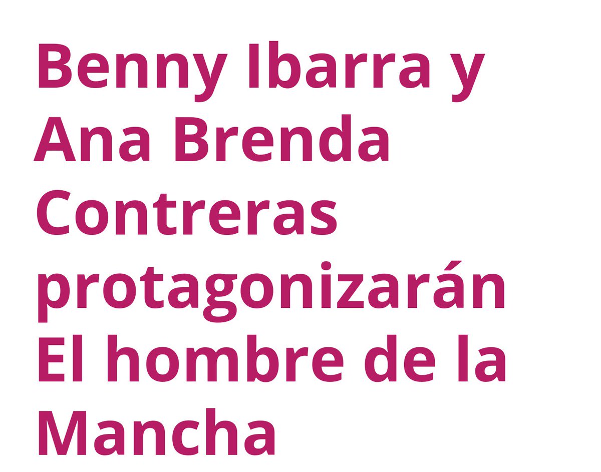 MundoBrecoEs's tweet photo. #NOTA @anabrendac será la protagonista junto a Benny Ibarra de la obra "El hombre de la Mancha" https://t.co/4opgyatkyP