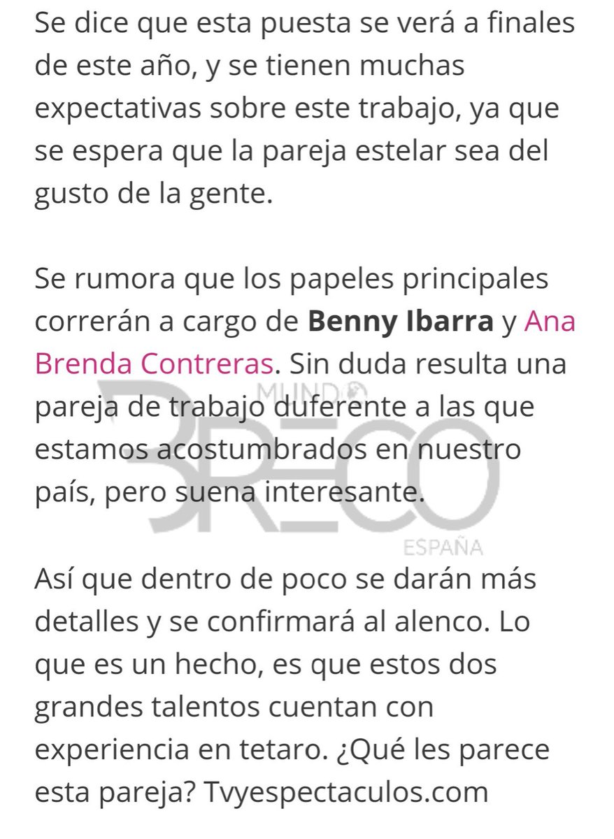 MundoBrecoEs's tweet photo. #NOTA @anabrendac será la protagonista junto a Benny Ibarra de la obra "El hombre de la Mancha" https://t.co/4opgyatkyP