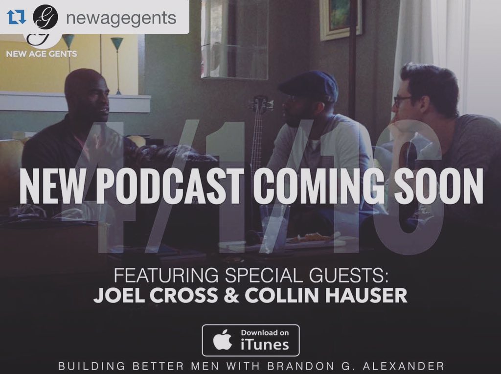 collinthehauser's tweet photo. @NewAgeGents @joelpiece Honored to be apart of this one. Great convo about #music, #ourtime and bettermen #podcast https://t.co/tAYyTaLMF0