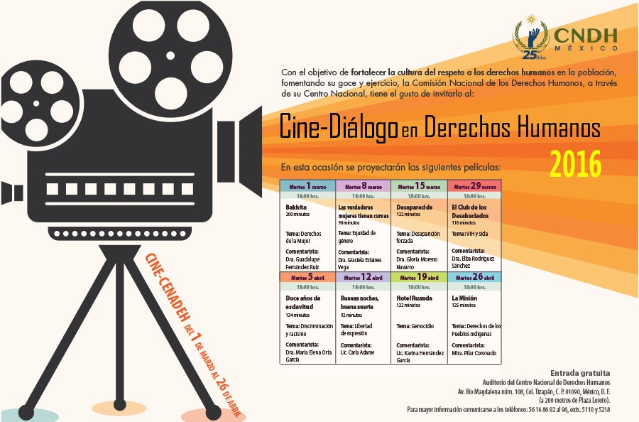 CNDH's tweet photo. MAÑANA martes 29 en #CineDiálogo "El Club de los Desahuciados" que aborda el tema del #VIH https://t.co/7bnajmw1p9 https://t.co/0qjirlZvS9