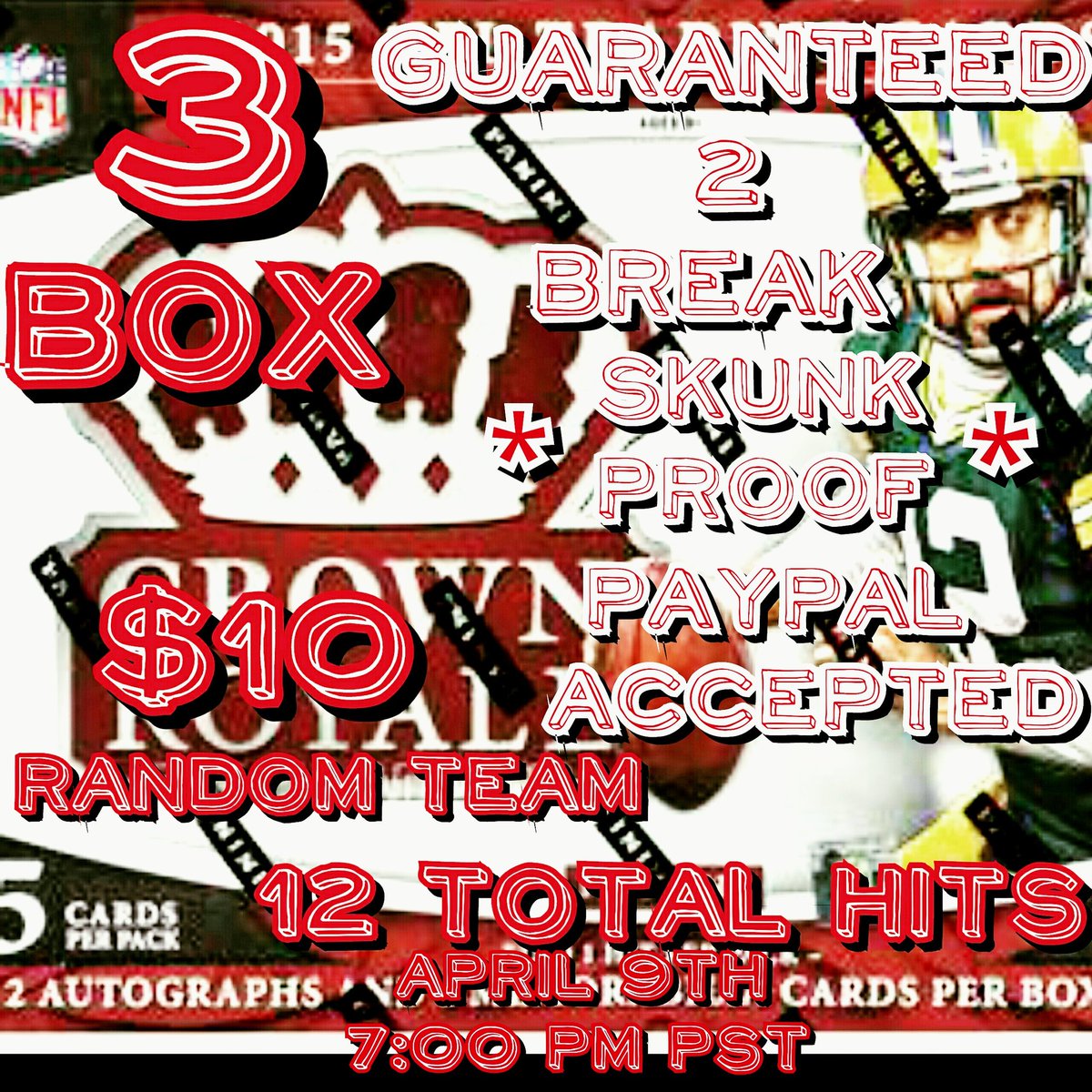 CalCaseBreakers's tweet image. 2015 Crown Royale $10 rand team 
SPOTS AVAILABLE CaliforniaCaseBreakers.com
#liveboxbreaks #footballcards #casebreakers