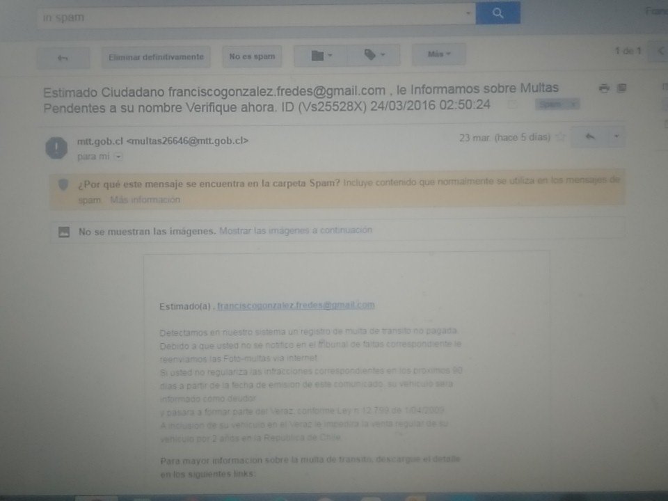 Segunda vez este correo trucho,