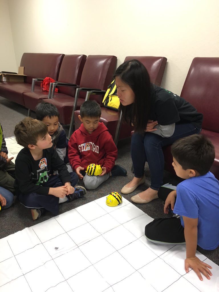 Codeforfun2's tweet photo. Working on beebots #CSforAll #codeforfun #springcamps  #csk8 #fremont #littleprogrammers https://t.co/JPVTTdgyCS