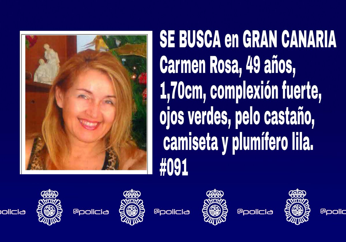 policia's tweet photo. #Desaparecida en #GranCanaria. Se cree que puede estar desorientada. Si la ves o tienes alguna info, llámanos 📞091 https://t.co/NpDGB3Kg0H