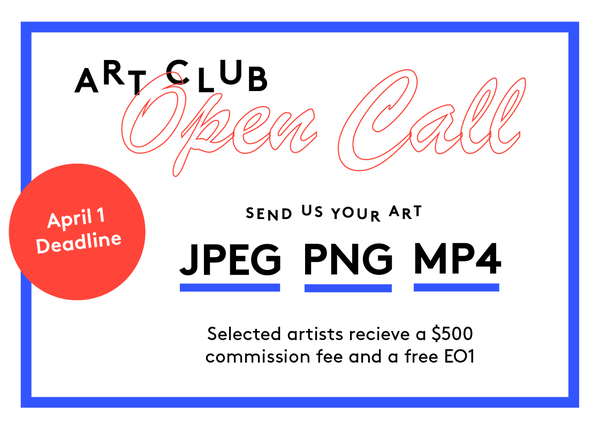NEWINC's tweet photo. Less than a week left in @electricobjects Art Club Open Call! Submit here: https://t.co/g8k1UDZuCe #digitalart https://t.co/NAohGILWVJ