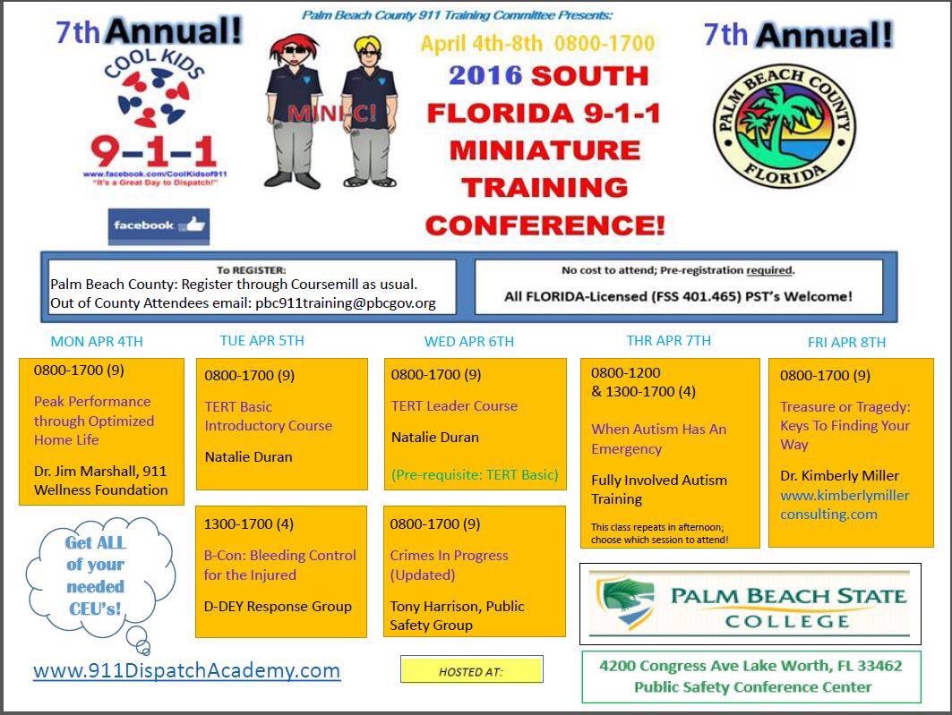 CoolKidsof911's tweet photo. #MiniC2016 is near! Register today, there are still spots open. #911Dispatch #PublicSafety #911Life #PBSC #E911 https://t.co/nkYPmCITut