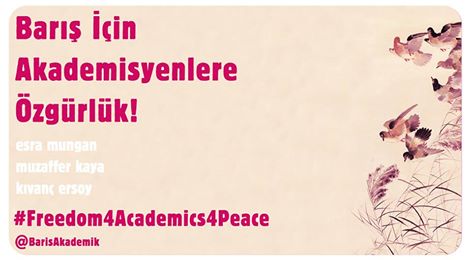 #Freedom4Academics4Peace Soutenez les universitaires de paix qui sont arrêtés en Turquie @BarisAkademik