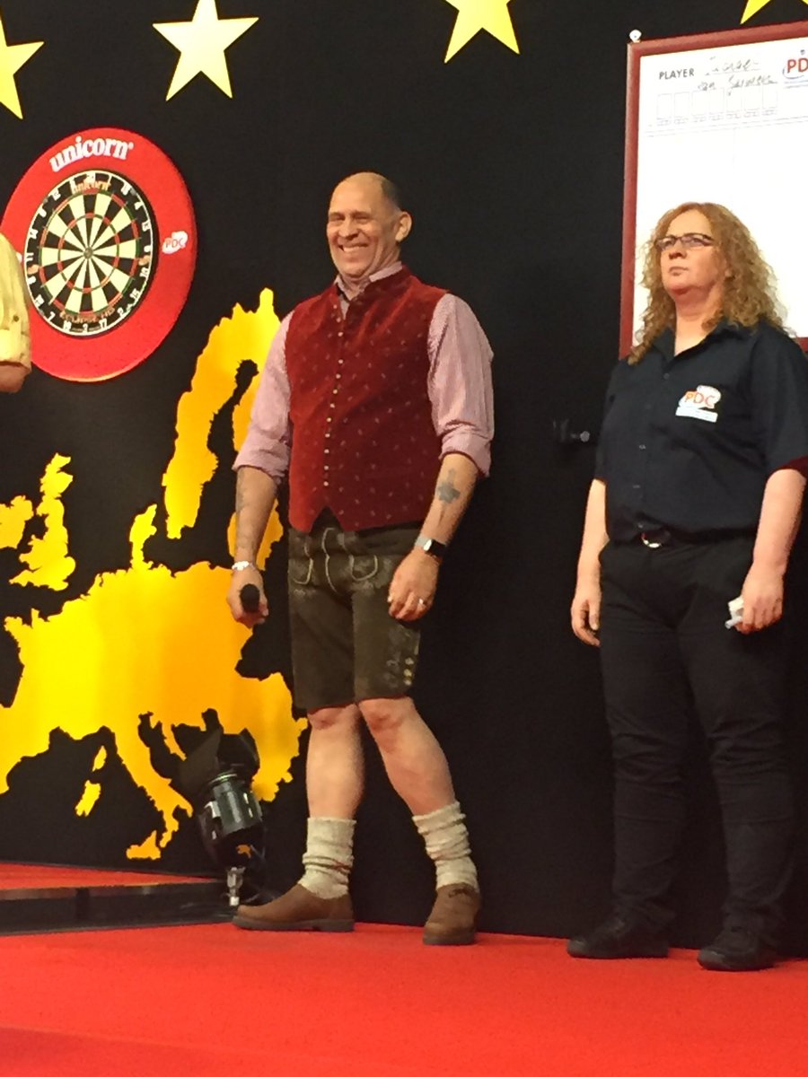 Referee <a href="/Russ180/">Russ Bray</a> has donned a traditional Lederhosen for the final here in Munich.