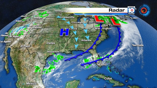 Cold front will be bringing a higher chance of rain overnight and tomorrow. Meteorologist @TrentAricTV tonight 4-6 https://t.co/bfLccSRk1z