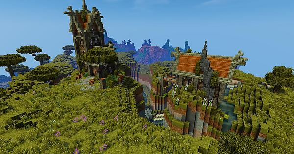 EnderRace's tweet photo. A small village recently started in "Life in the Woods" https://t.co/CbG51ET7lR #minecraft https://t.co/U1xxNLEwcH