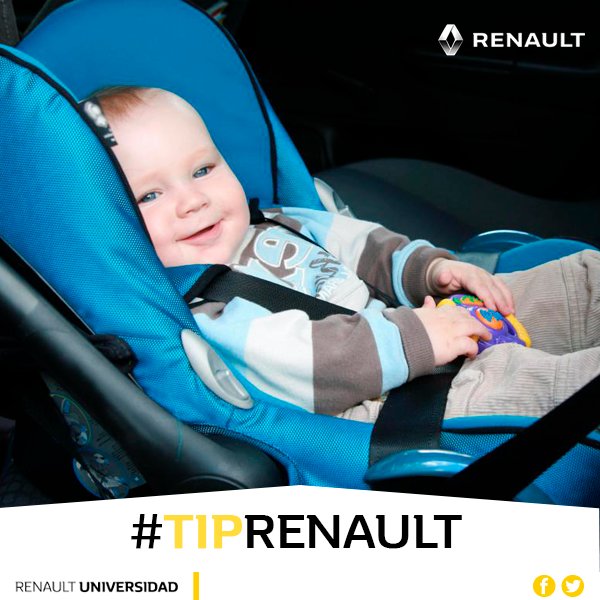 RenaultUniv's tweet photo. Recuerda que tu bebé debe de viajar en tu Renault debidamente asegurado en una silla de acuerdo a su altura y peso. https://t.co/62XN3OsGgn