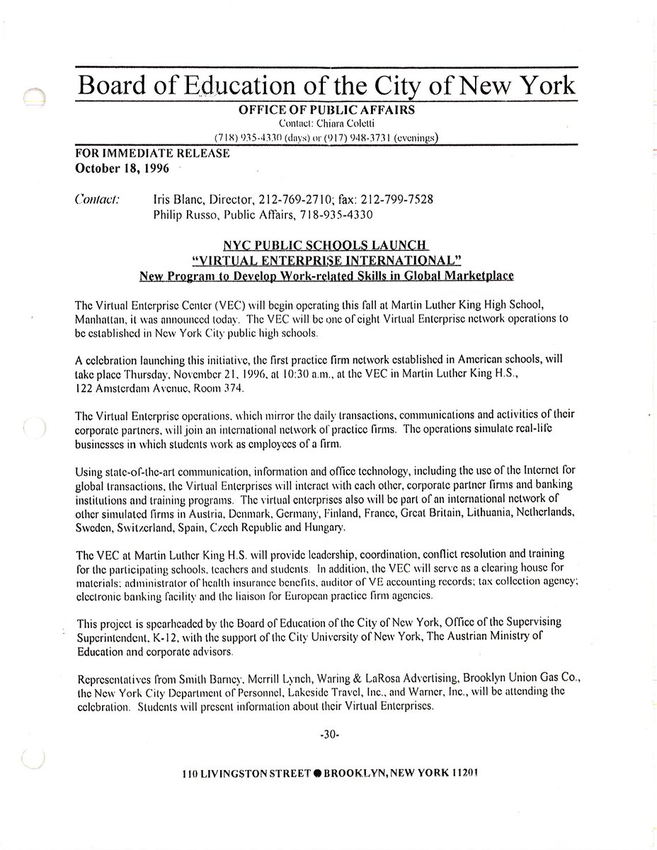 VEInternational's tweet photo. In honor of 20 days until we celebrate 20 years of VE, here is a look at our first press release from 1996! #VEI20 https://t.co/Q1c9Ck7EUz