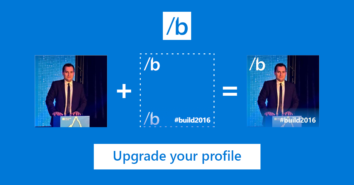 pufanr's tweet photo. I’m excited about #build2016. Are you? Wear the badge and show the greatness. https://t.co/fsffcMenLa https://t.co/J2ivf9Pzg3
