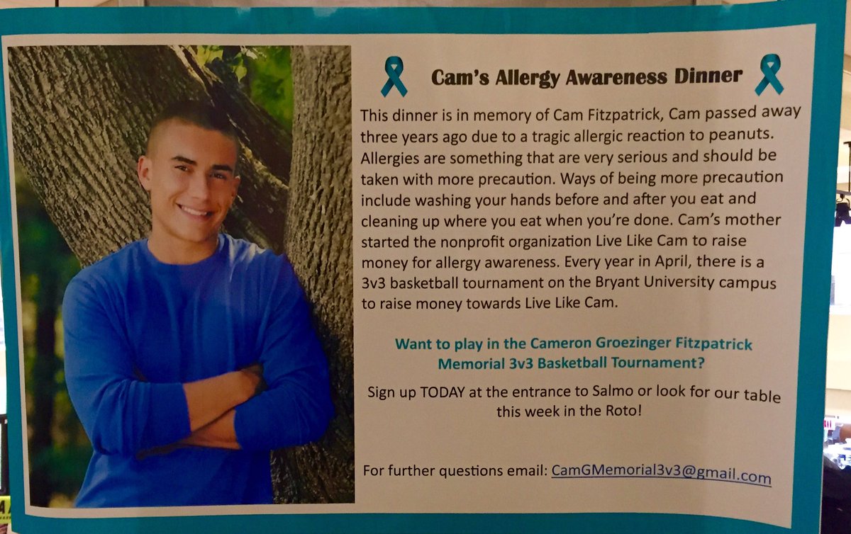 Tonight's dinner in Salmo is in memory of Cameron Fitzpatrick and to support Allergy Awareness #LiveLikeCam