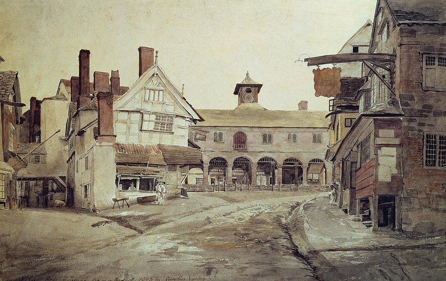 DaveThroup's tweet photo. Check out this great 1803 painting of Ross on Wye Market Place. Courtesy @DrLivGibbs https://t.co/4oyavy20gb
