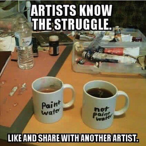 ArtAlternatives's tweet photo. The struggle is all too real! #artalternatives #art #artist #painting #artsupplies https://t.co/PvIRXaKe0c