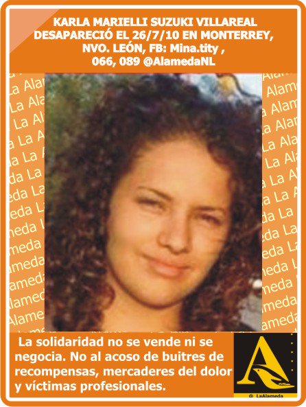 #TeBuscamos Karla Marielli Suzuki Villareal 26/7/10 #Monterrey #NL #Mtyfollow #911 <a href="/Cicmty/">CIC</a>