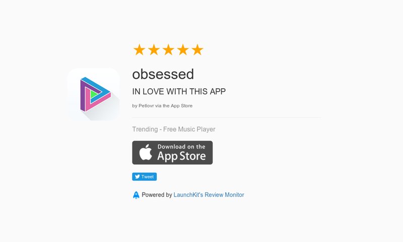 5 Star Review: "obsessed: IN LOVE WITH THIS APP" launchkit.io/reviews/e80KEB…