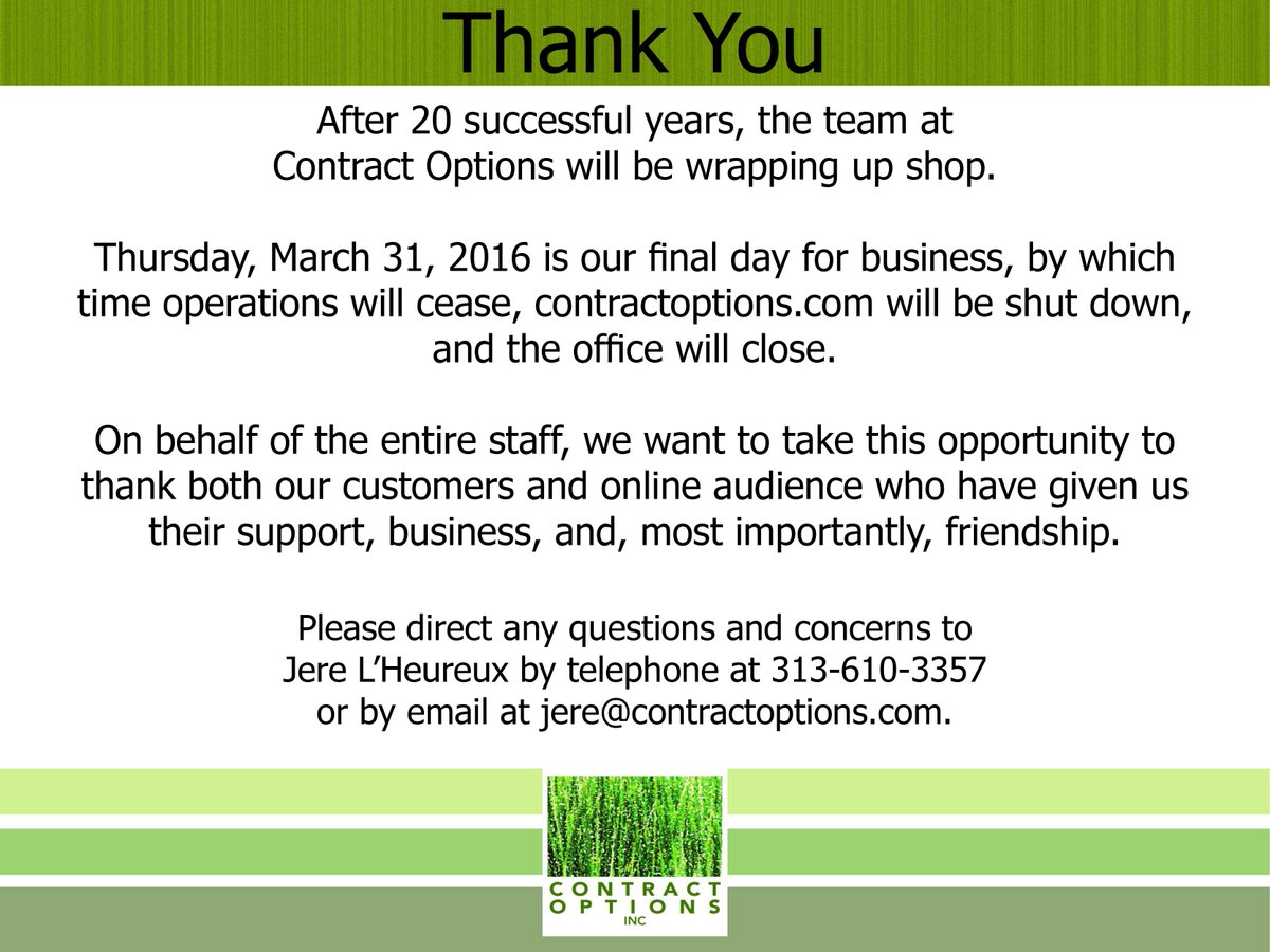 ContractOptMich's tweet image. Join @ContractOptMich as we prepare to say goodbye. conta.cc/1Uy8xbT