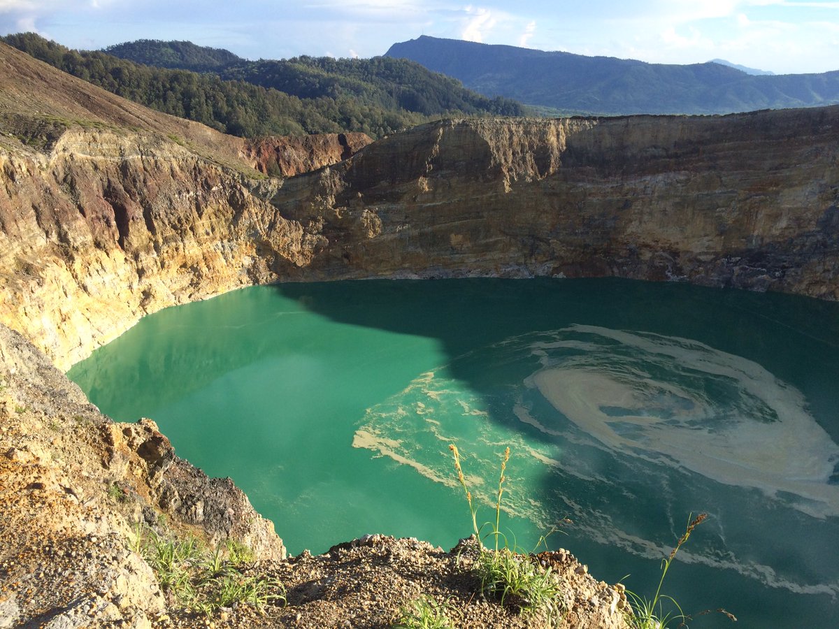 Kelimutu Lakes - three crater lakes, all different colours - a natural wonder. Indonesia hebat.
