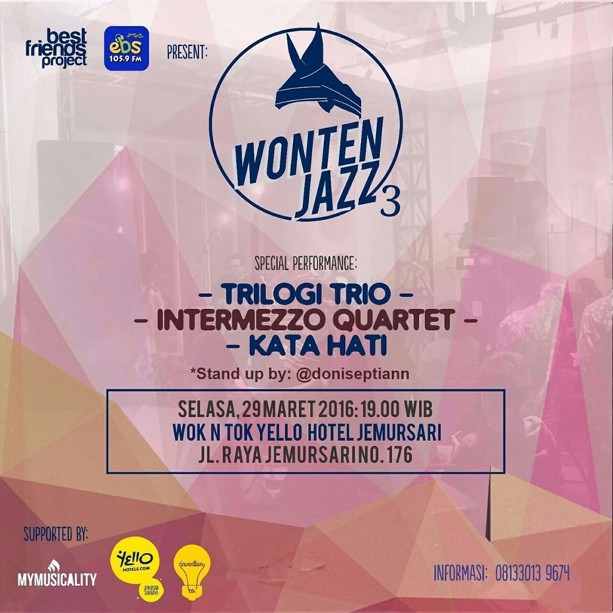 <a href="/WontenJazz/">Wonten Jazz</a> dtg lg buat km mlm ini kandamuda.. Ramein yuks! 😝😘💓