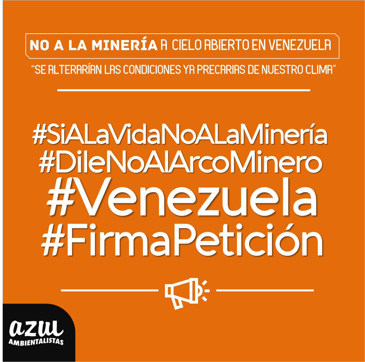 fundacionazul's tweet photo. #Venezuela #SíALaVidaNoALaMinería #DileNoAlArcoMinero Firma petición https://t.co/JrIJRXHDlb https://t.co/bwVIe15GDv