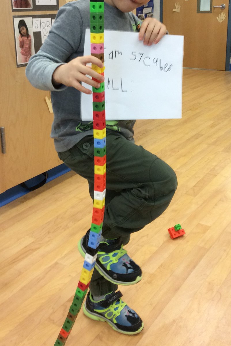 Mgikov's tweet photo. How many snap cubes tall are you?? #nonstandardunitsofmeasurement #fdkmath #measuringheight https://t.co/Dh62H4aWRA
