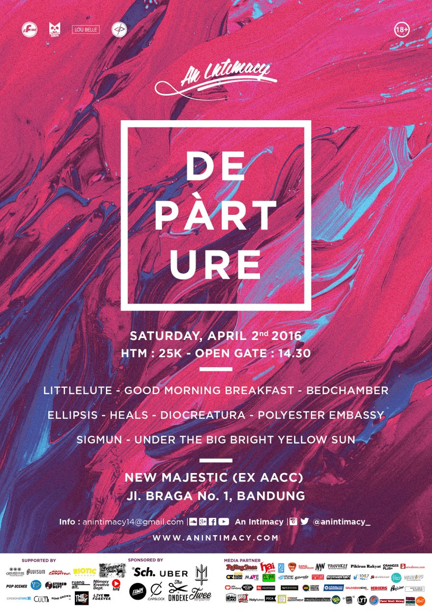 #AnIntimacy: Departure | New Majestic, Braga | 2/4/16 | HTM: 25k | Open Gate: 14.30 | More info: <a href="/anintimacy_/">An Intimacy</a>