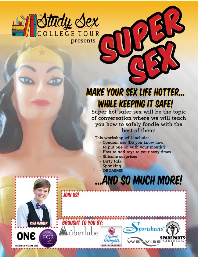 Want to spice up your sex life? Come to SUPER SEX with Kira #SexWeek #BryantHEAL