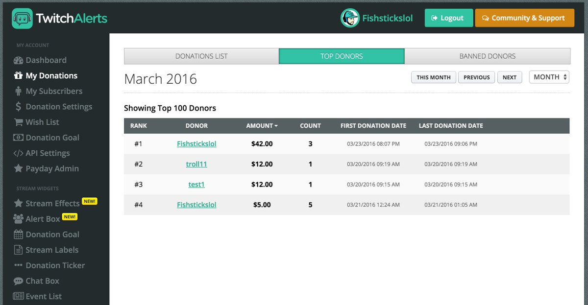 Streamlabs on Twitter: "Finally, a way for to see your top donors over time and for various time intervals. Let us know what you think! https://t.co/aHdvcem6w4" / Twitter