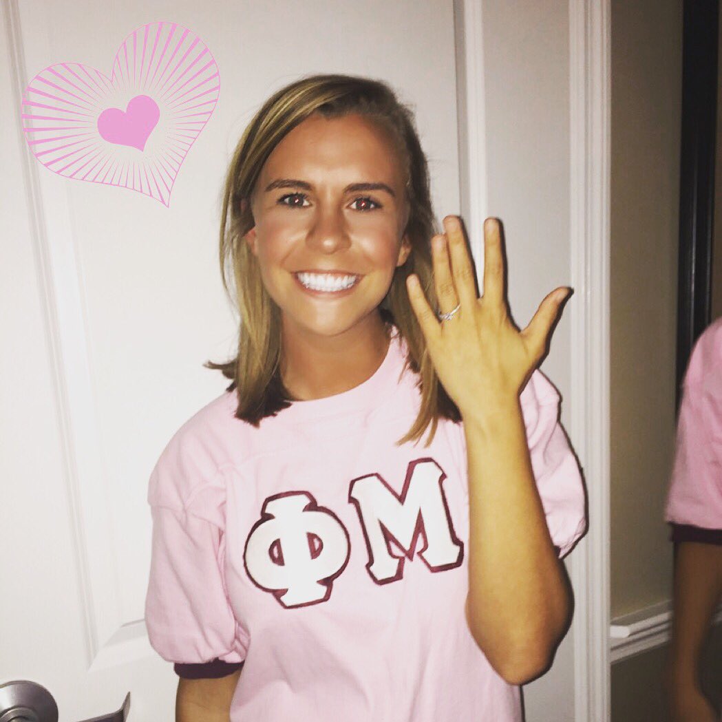 PhiMu_UWG's tweet photo. Congratulations to our sister Brittney on her engagement! We're so happy for you 💗 https://t.co/j0MG9avWb9