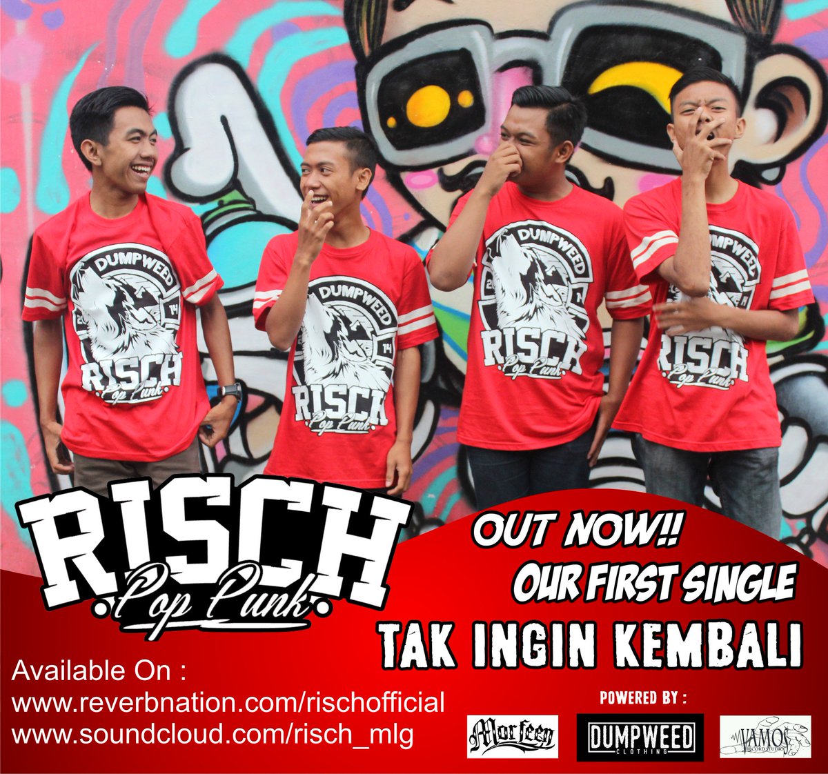 check our first single "Tak Ingin Kembali" 
available on : reverbnation.com/rischofficial
soundcloud.com/risch_mlg