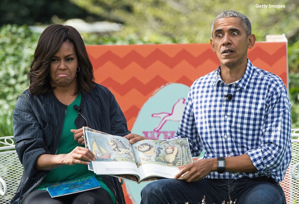 BuzzFeedNews's tweet photo. The Obamas read "Where The Wild Things Are” to kids at the White House Easter Egg Roll on Monday https://t.co/bF8K353aSJ