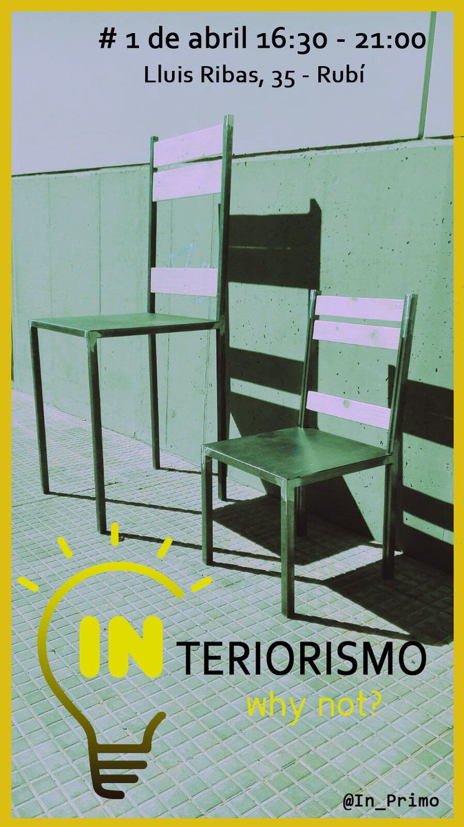 In_Primo's tweet image. ¿Os vais a perder la inauguración de @In_Primo ?
¡Ya tenemos fecha! 1/04 16:30 a 21:00 en Lluis Ribas, 35
#rubicity