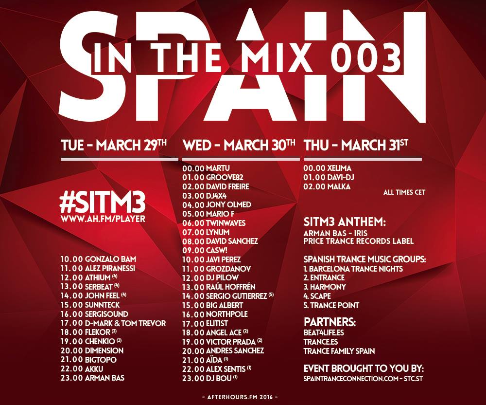 CeaVictor's tweet photo. Hi #TranceFamily The best DJs in Spain at a big event #SITM3 in @AfterhoursFM .fm Tune in > https://t.co/UNt2hX2r8r https://t.co/lo5bYrWWAf