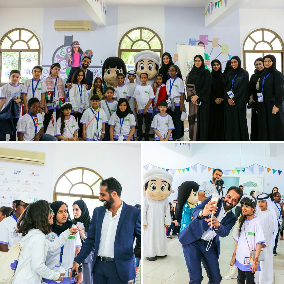 shjacf's tweet photo. kuwaiti actor Yaqoup Abdullah visited the children at #SACF12 & motivated them to work hard for a brighter future https://t.co/Aecs20xZ9T