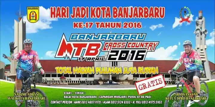 Maldhani3's tweet photo. BANJARBARU MTB CROSS COUNTRY 2016
Ayo kakawan yang suka gowes π#banjarbaru #banjarinfo #mtb #EventBjb @Seputar_Bjb https://t.co/TSakz1l8Bo