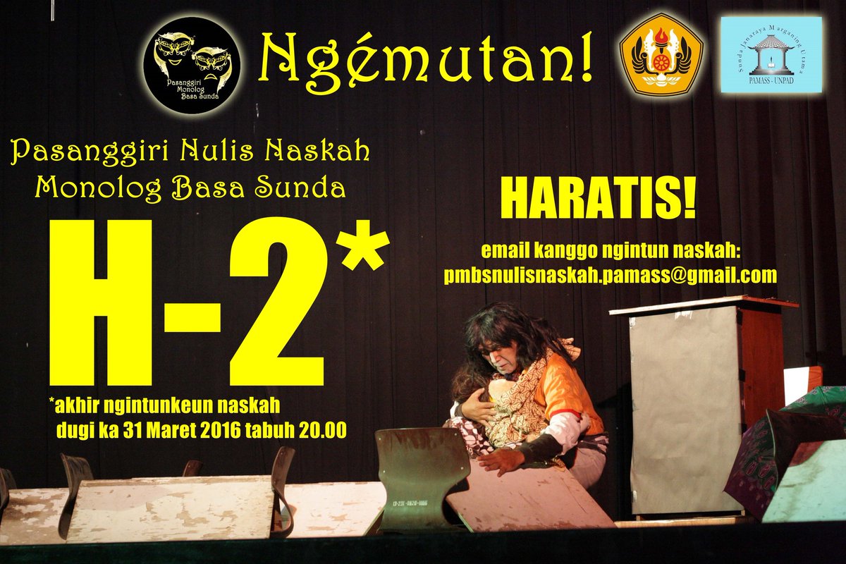 TangaraPamass's tweet photo. Ngémutan! Pasanggiri Nulis Naskah Monolog Basa Sunda! Téma: Kahirupan Rumaja Kiwari https://t.co/KYLNlMs3iN