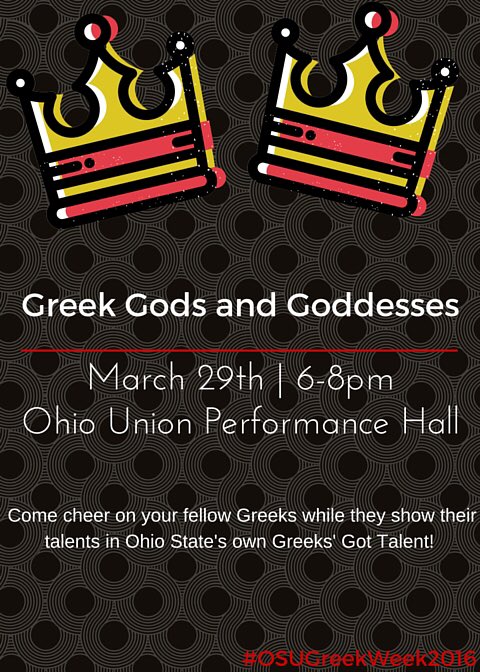 greekpbOSU's tweet image. TONIGHT: Greek Gods and Goddesses in the Union featuring two special guest judges! #OSUGreekWeek2016 🏆😏