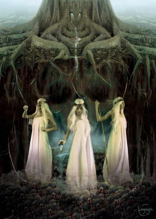 Urd,  Skuld, Verdandi care for Yggdrasill. We replenish it as Nidhogg and other creatures gnaw at its roots.