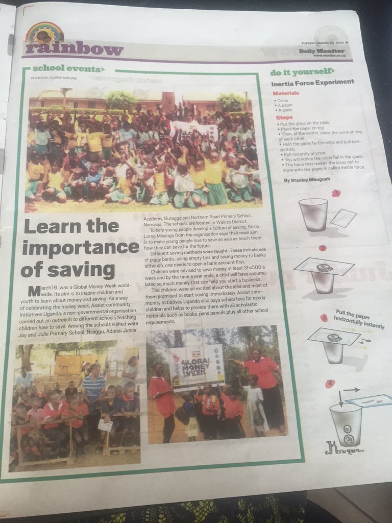 allsetstella's tweet photo. @GlobalMoneyWeek we made the news again in #Uganda #TakePartSaveSmart https://t.co/SITcJrrQCY