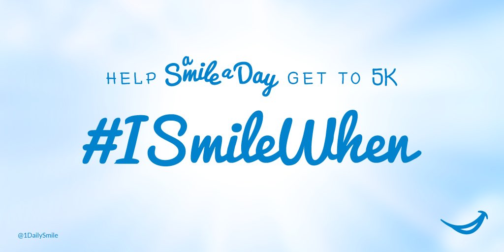 1DailySmile's tweet photo. Welcome new followers! Please retweet and share with us what makes you smile using #ISmileWhen 🙂 https://t.co/KpwyLxjM2a