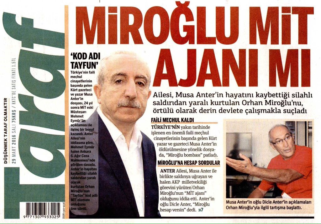 ferhatttunc's tweet photo. Ape Musa'yı ölüme götüren kişi olduğu söyleniyor. Miroğlu'nun MİT ajanı olduğuna dair tartışmalar dinmek bilmiyor. https://t.co/bA6abKvLfX