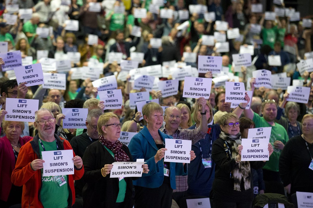 ReinstateSimon's tweet photo. NUT conference says Lift Simon's Suspension https://t.co/4BotrBjn5d