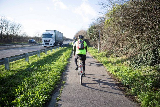 cyclingweekly's tweet photo. Cycle lane upgrades for easier use of A-roads gets under way in the North West | https://t.co/kA4ZbZilmr https://t.co/n99ZDifZx7