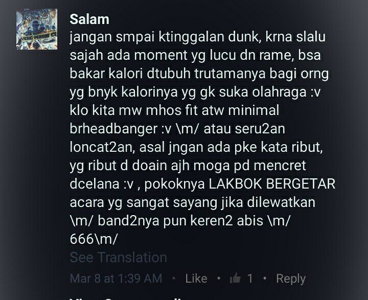 SELAMAT KEPADA BRO SALAM..!!! ANDA MENDAPATKAN FREE TIX #LB2016.YG BELUM BERUNTUNG IKUTI KUIS PERIODE KE DUA NYA YAH